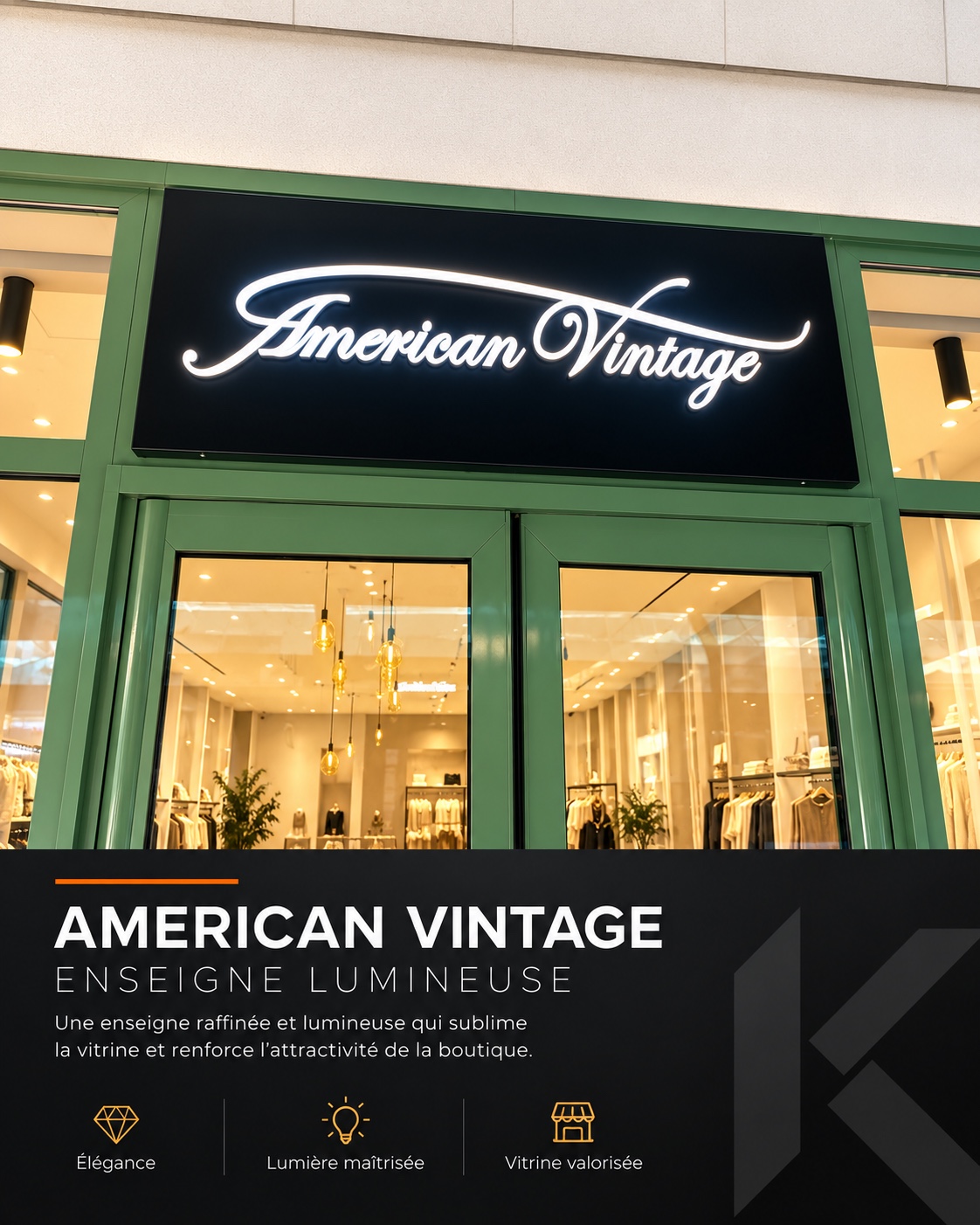 American Vintage — Enseigne de boutique