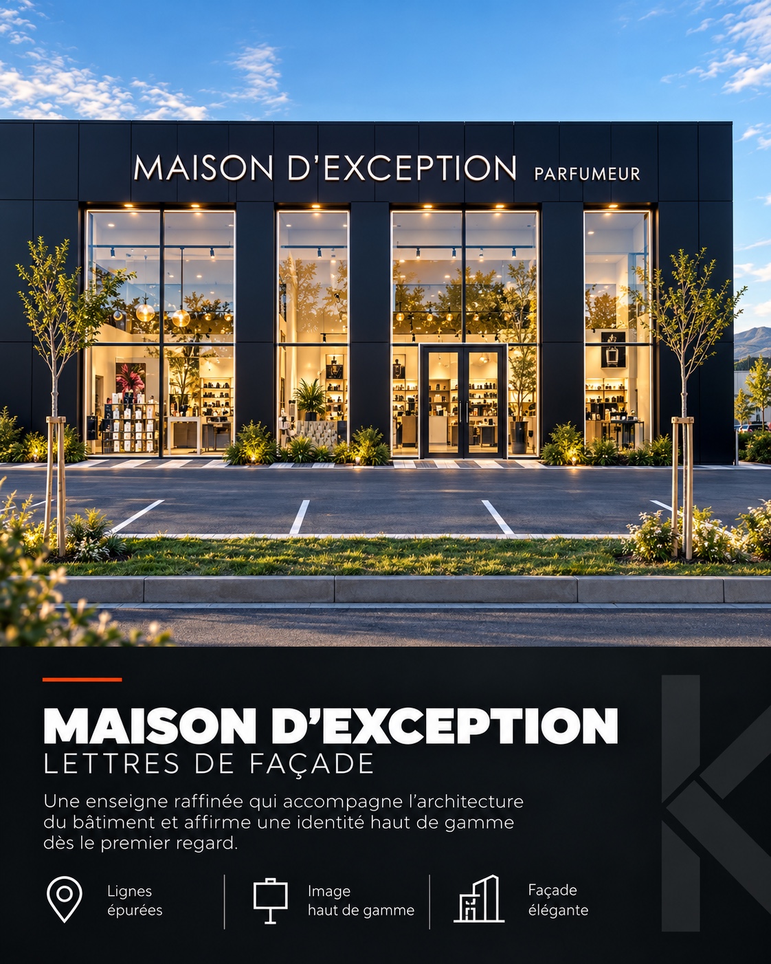 Maison d’exception — Lettres de façade