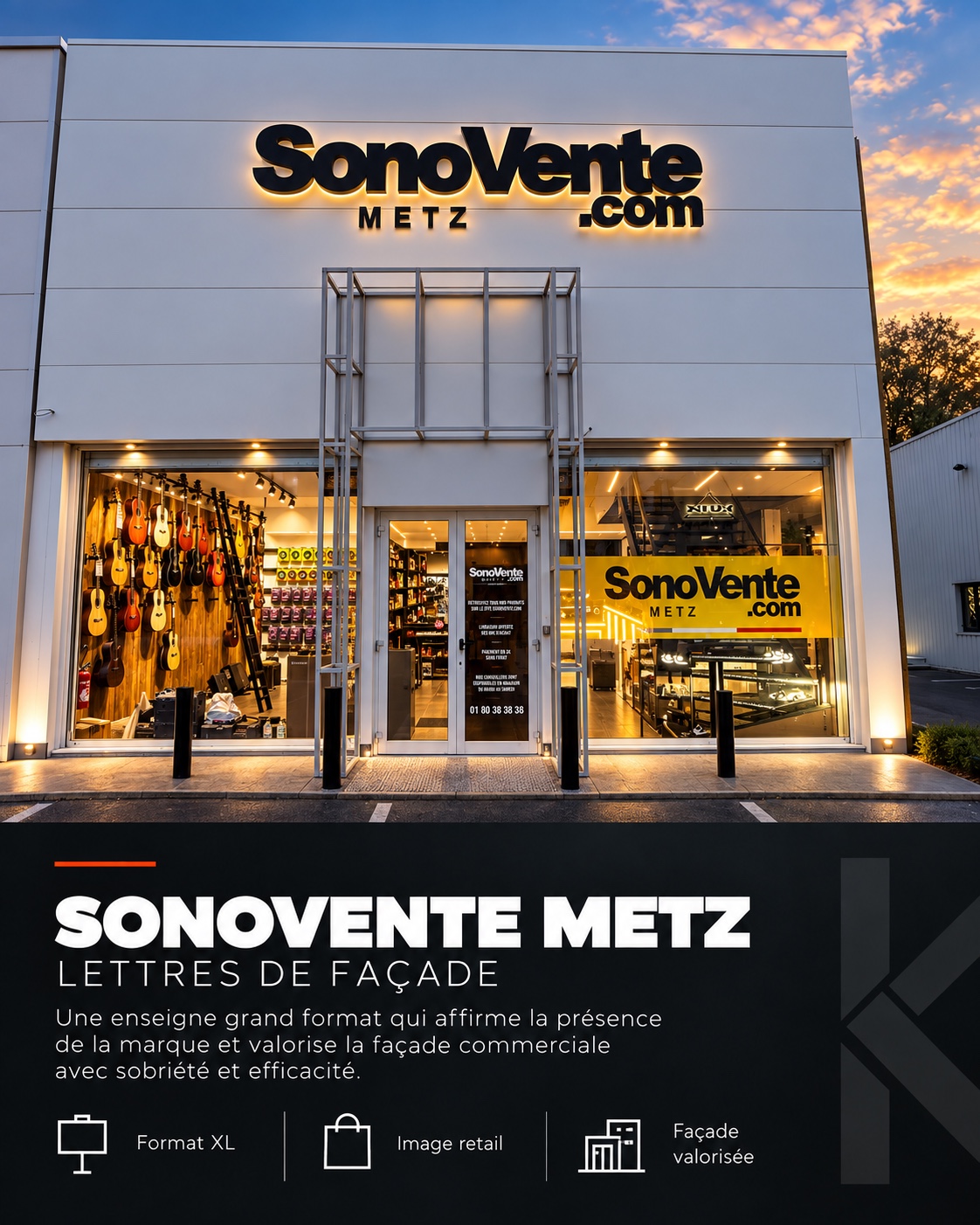 SonoVente Metz — Lettres de façade